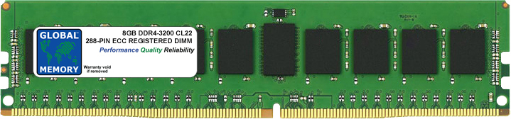 8GB DDR4 3200MHz PC4-25600 288-PIN ECC REGISTERED DIMM (RDIMM) MEMORY RAM FOR SUN SERVERS/WORKSTATIONS (1 RANK CHIPKILL)